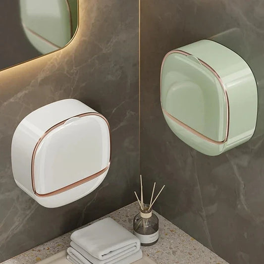 2PC Soap Box Wall Mounted Light Luxury Soap Holder