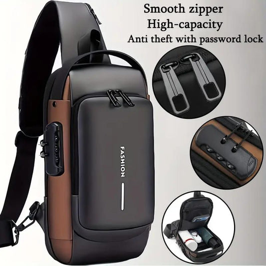 Anti-Theft Crossbody Bag with Password Lock for Travel