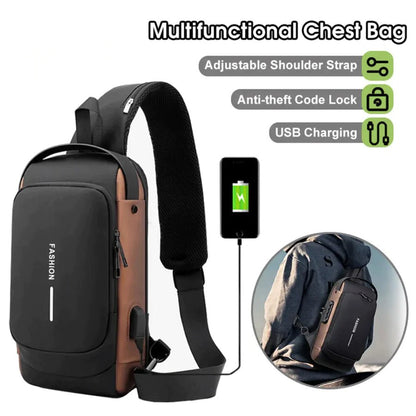 Anti-Theft Crossbody Bag with Password Lock for Travel